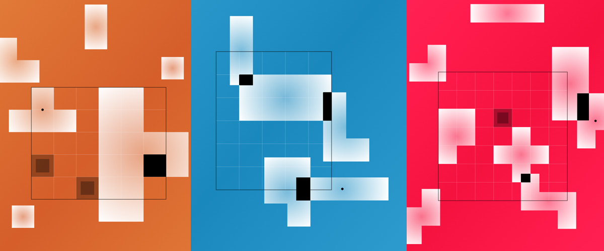 Jigsy's three display options: Colours, White pieces and Mono